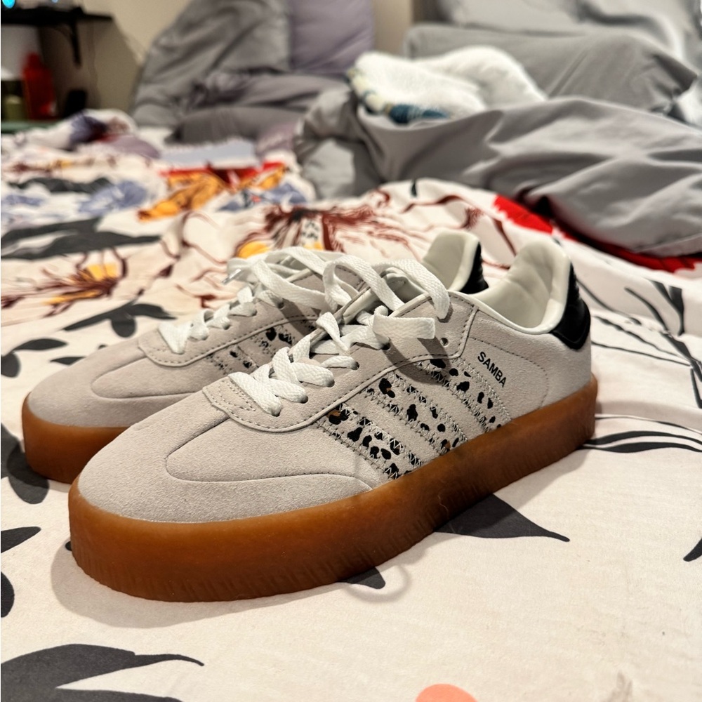 Adidas Sambas leopard print